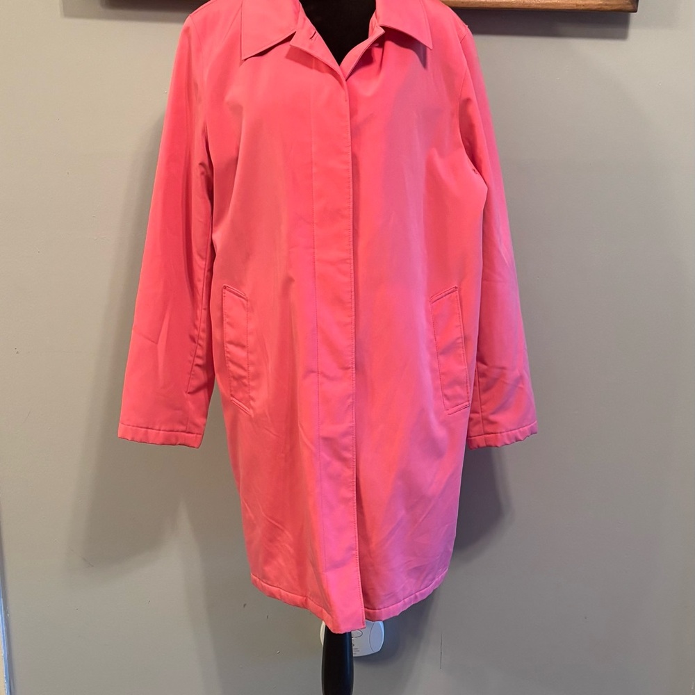 Esprit Women’s Hot Pink Trench Coat Fully Lined Size XL